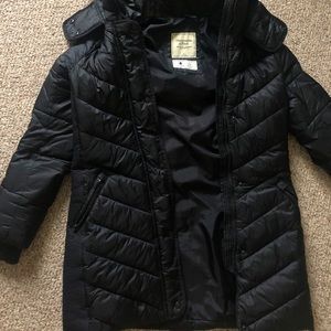 Abercrombie Black Long Winter Puffer Coat